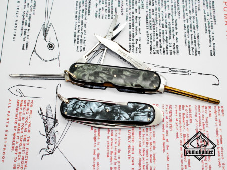 Feinfischerei Messer 853 mit schwarzem und grünem Celluloid